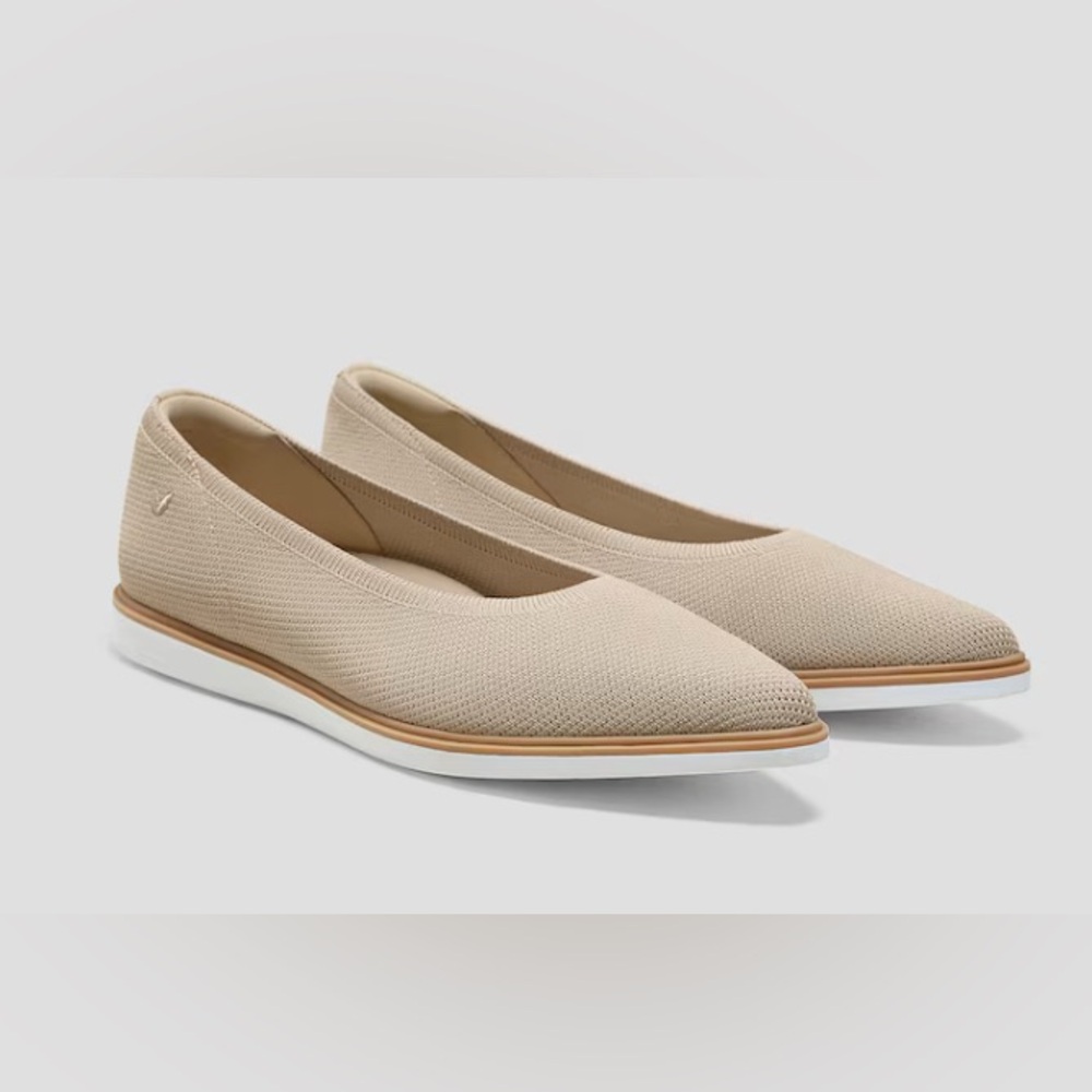 Vivaia Veronica Pointed-Toe All-Day Standing Flats. Water-repellent upper.